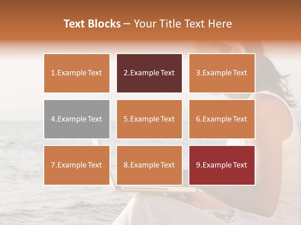 Laptop By The Beach PowerPoint Template