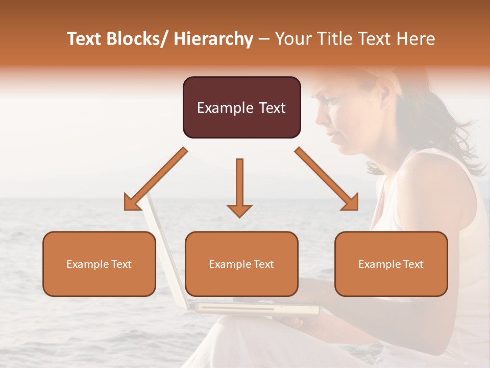 Laptop By The Beach PowerPoint Template