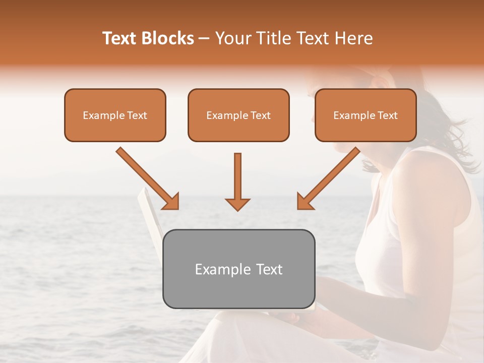 Laptop By The Beach PowerPoint Template