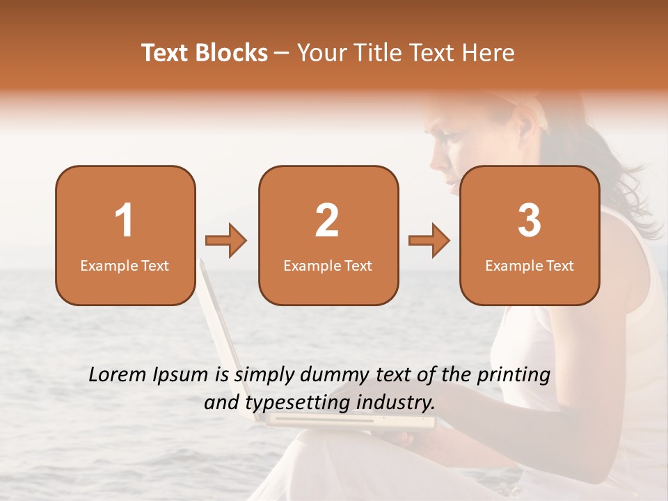 Laptop By The Beach PowerPoint Template