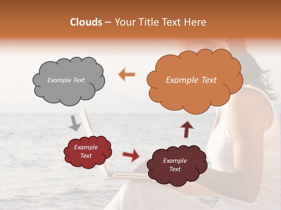 Laptop By The Beach PowerPoint Template