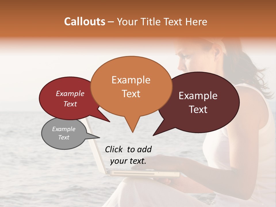 Laptop By The Beach PowerPoint Template