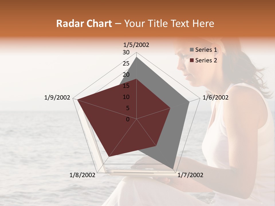 Laptop By The Beach PowerPoint Template