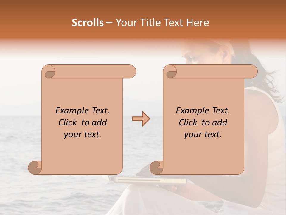 Laptop By The Beach PowerPoint Template