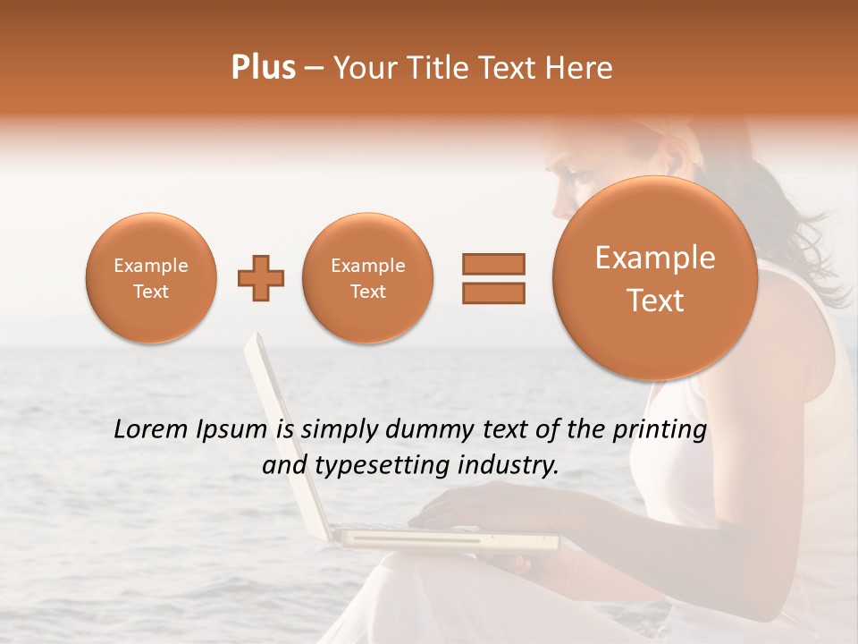 Laptop By The Beach PowerPoint Template