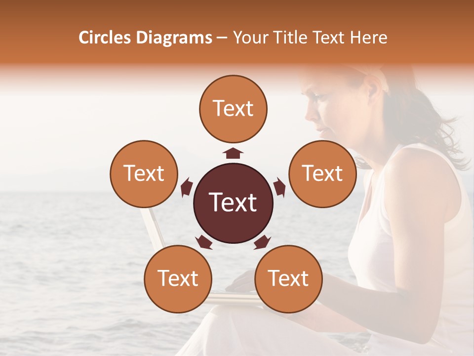 Laptop By The Beach PowerPoint Template