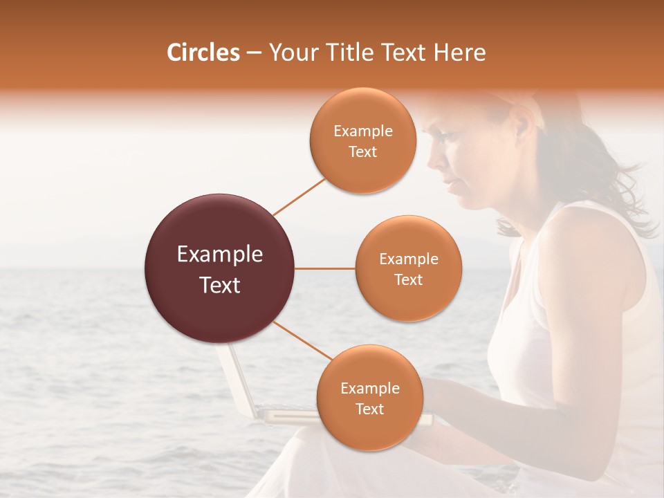 Laptop By The Beach PowerPoint Template