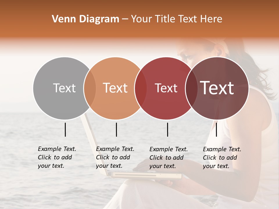 Laptop By The Beach PowerPoint Template