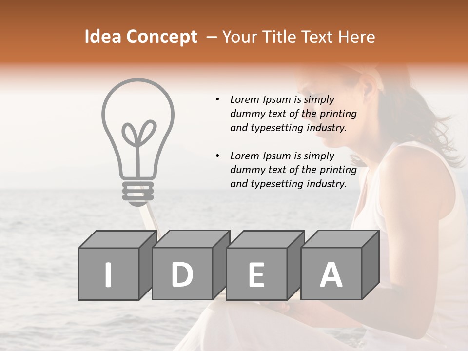 Laptop By The Beach PowerPoint Template