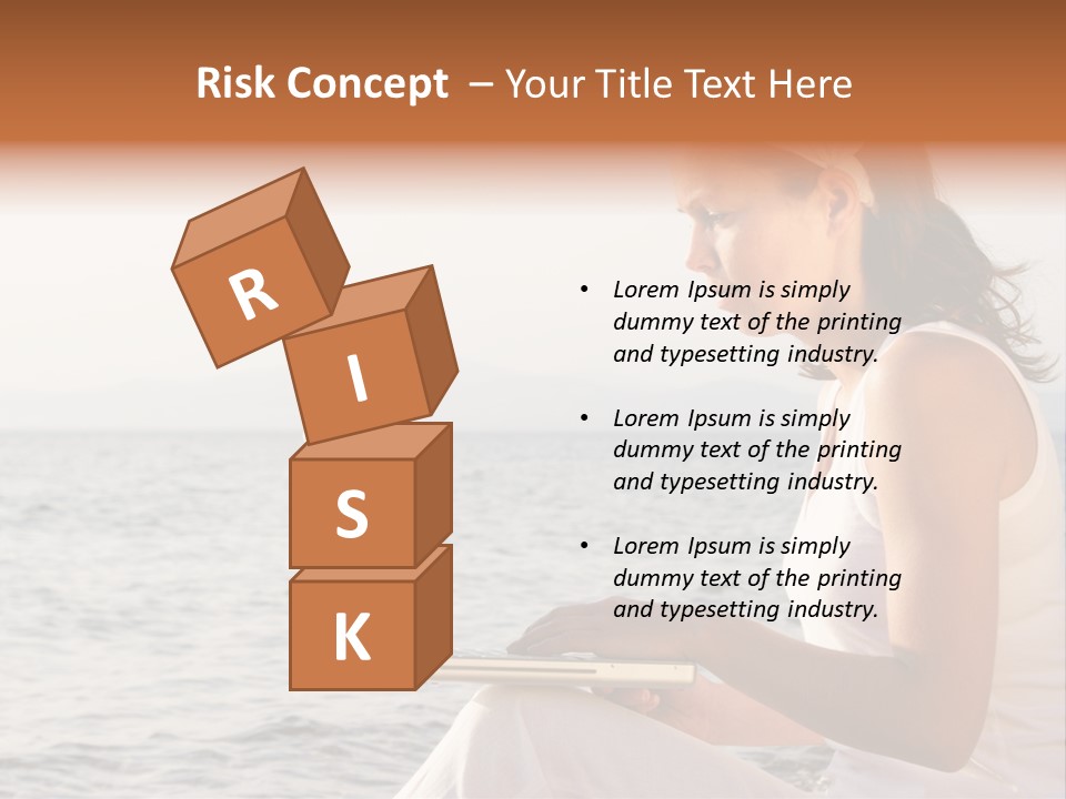 Laptop By The Beach PowerPoint Template