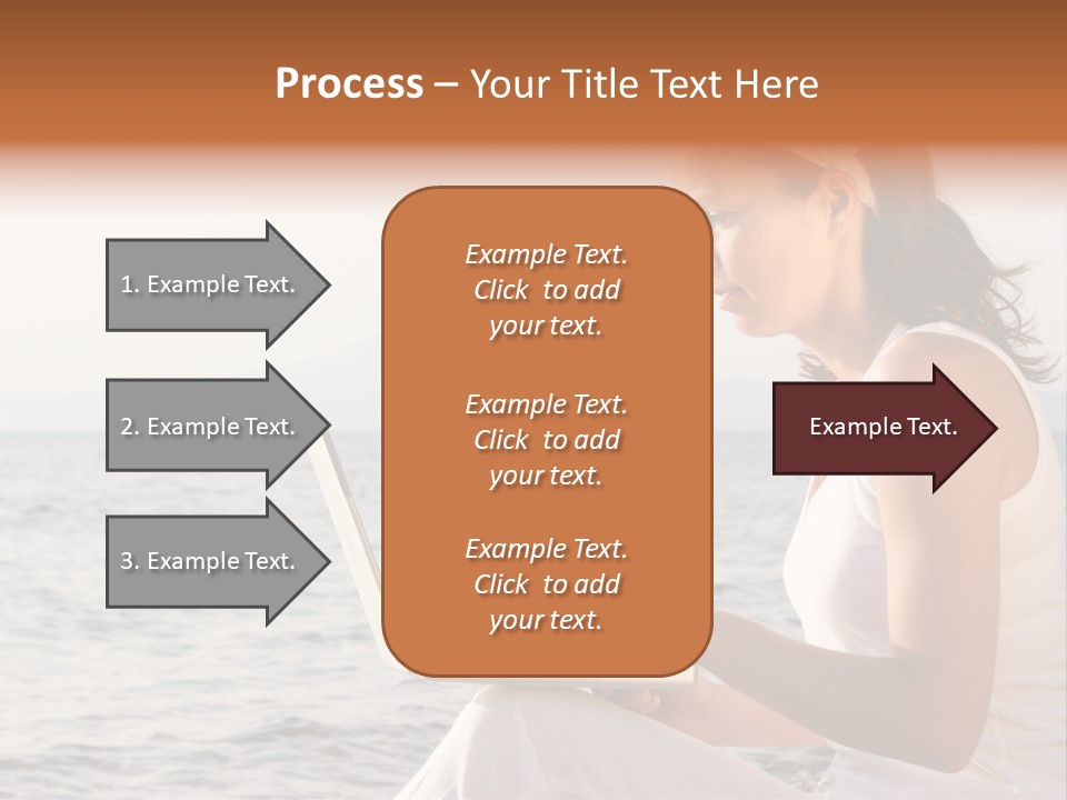 Laptop By The Beach PowerPoint Template