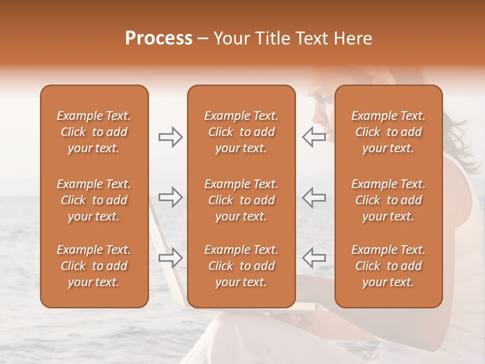 Laptop By The Beach PowerPoint Template