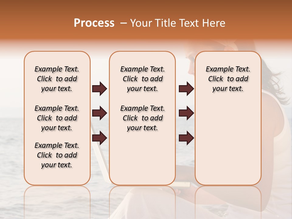 Laptop By The Beach PowerPoint Template