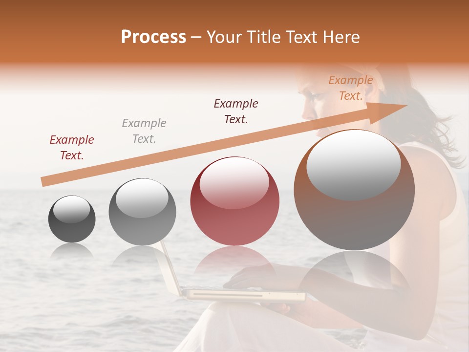 Laptop By The Beach PowerPoint Template