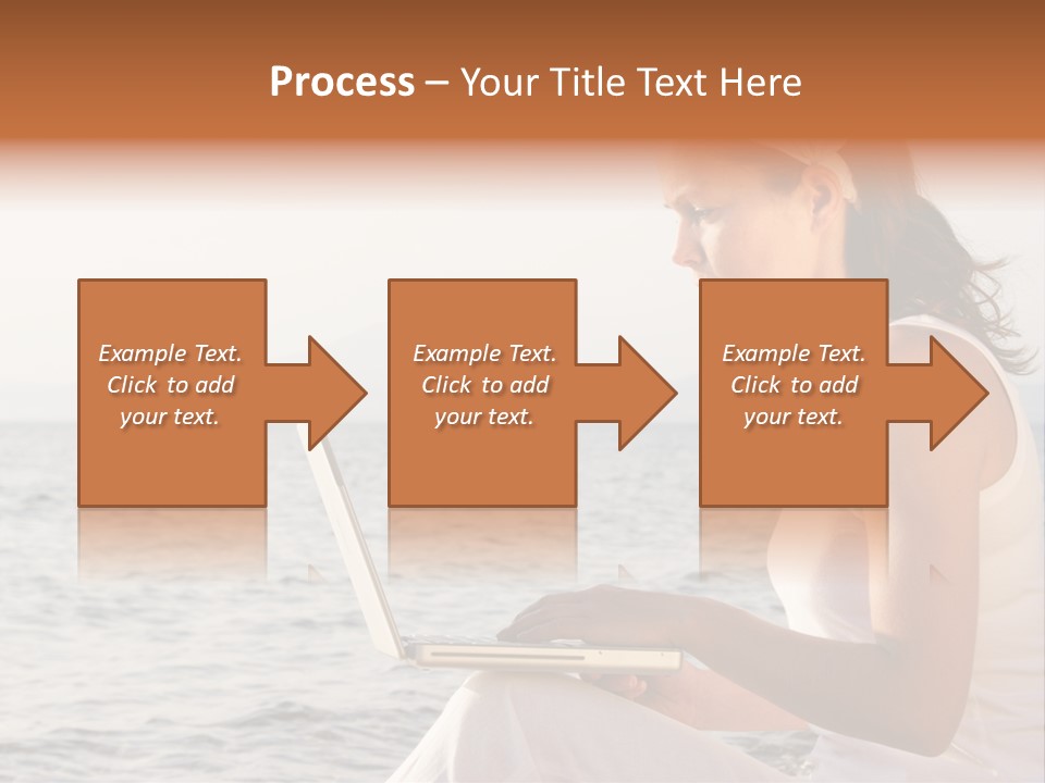 Laptop By The Beach PowerPoint Template