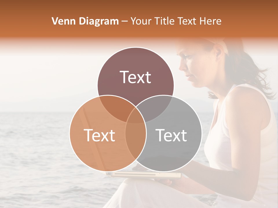 Laptop By The Beach PowerPoint Template