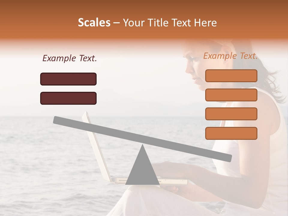 Laptop By The Beach PowerPoint Template