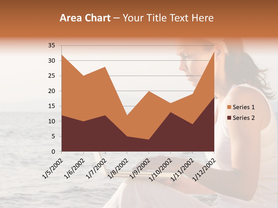 Laptop By The Beach PowerPoint Template