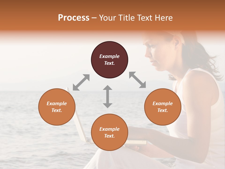 Laptop By The Beach PowerPoint Template