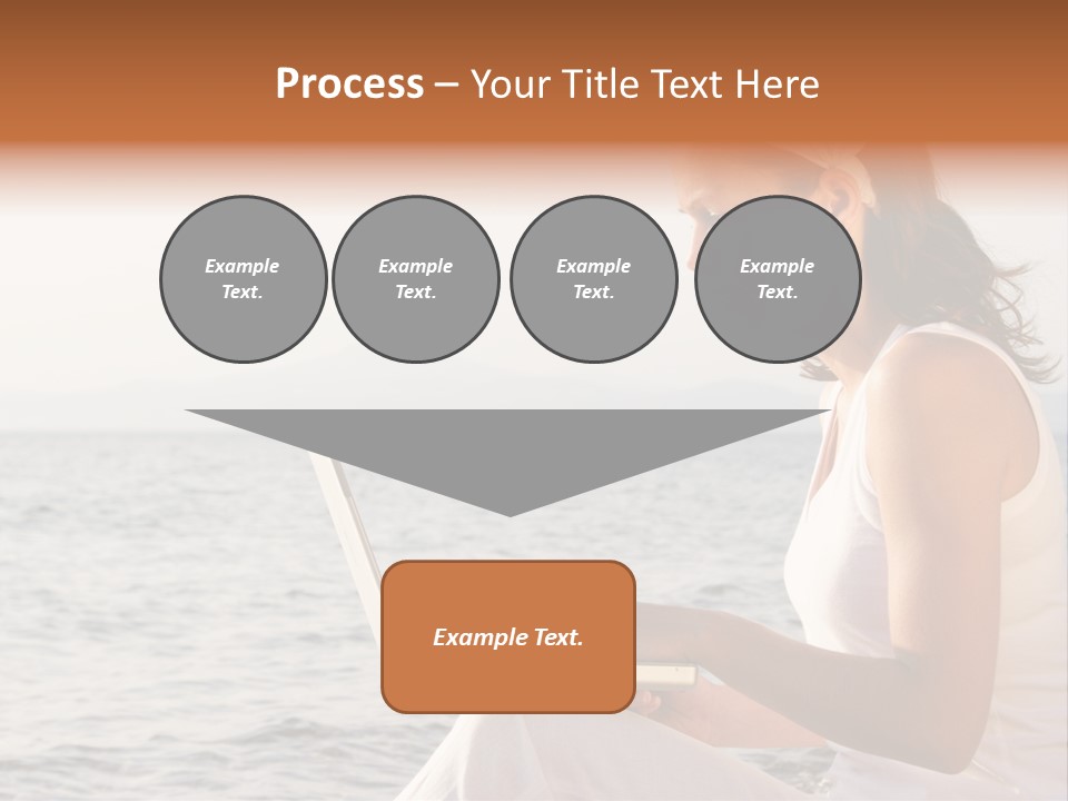 Laptop By The Beach PowerPoint Template