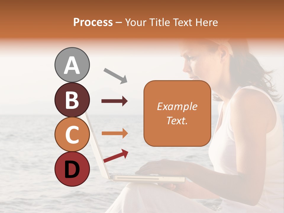 Laptop By The Beach PowerPoint Template