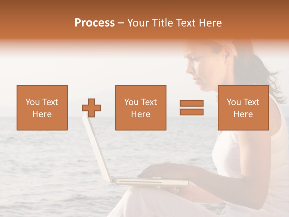 Laptop By The Beach PowerPoint Template