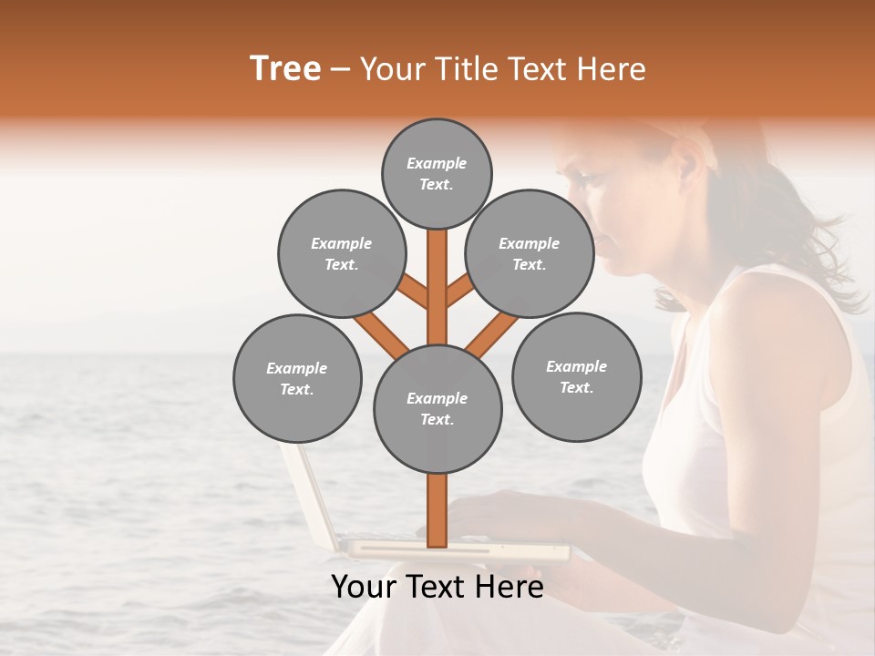 Laptop By The Beach PowerPoint Template