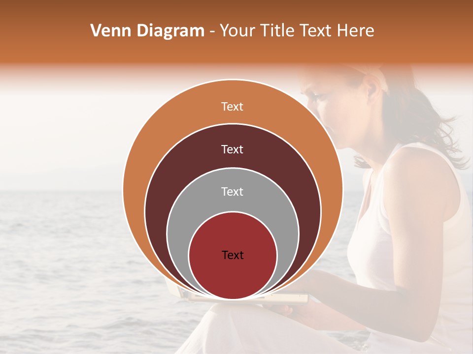 Laptop By The Beach PowerPoint Template