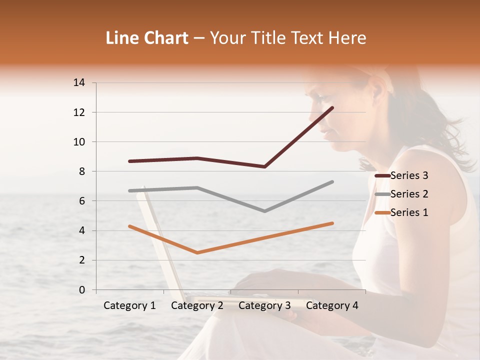 Laptop By The Beach PowerPoint Template