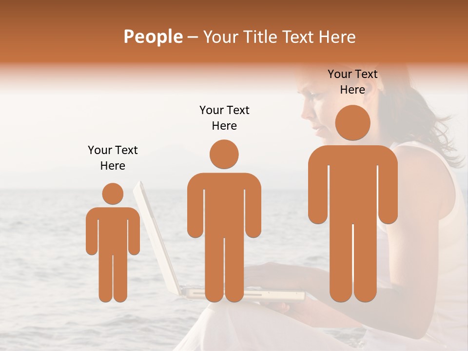 Laptop By The Beach PowerPoint Template