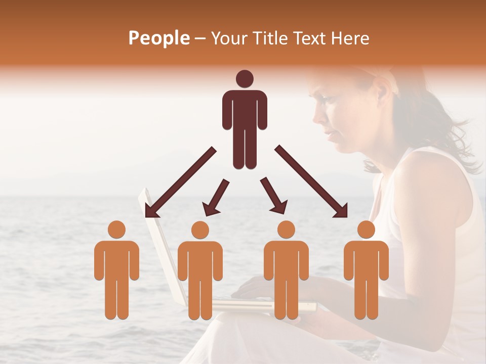 Laptop By The Beach PowerPoint Template