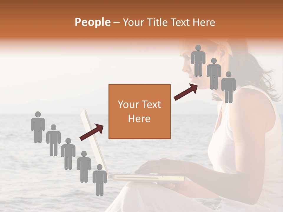 Laptop By The Beach PowerPoint Template