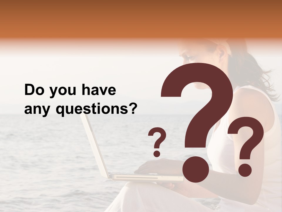 Laptop By The Beach PowerPoint Template