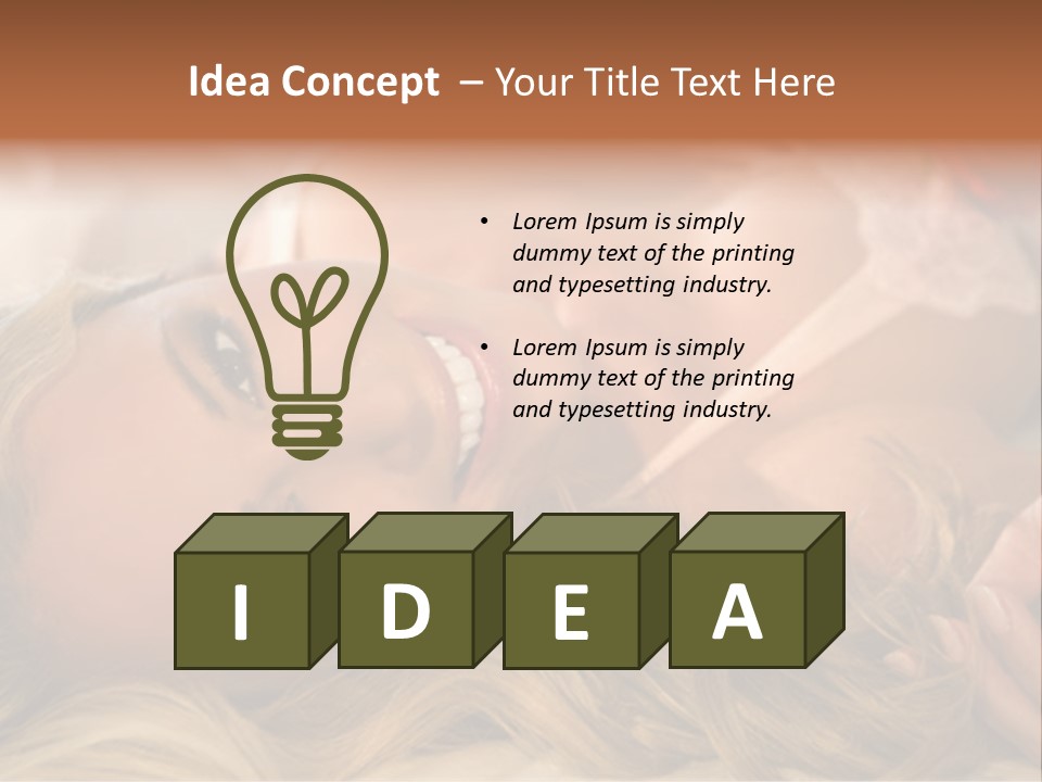 A Beautiful Woman Laying On Top Of A Bed PowerPoint Template