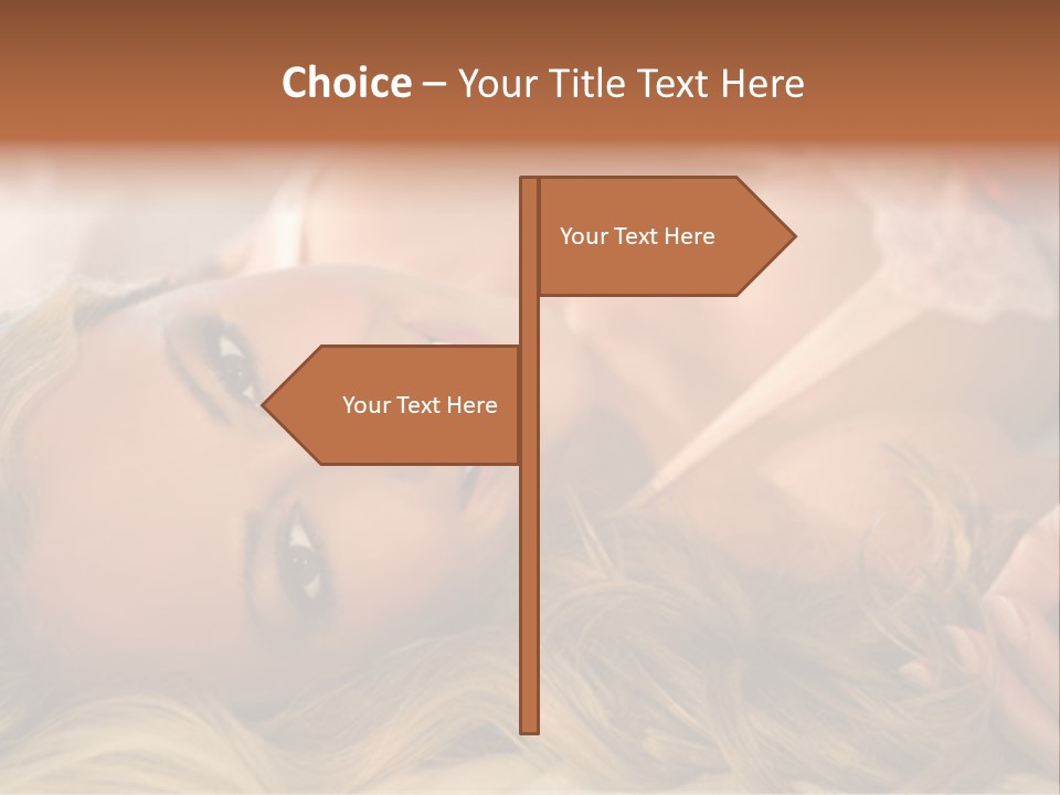 A Beautiful Woman Laying On Top Of A Bed PowerPoint Template