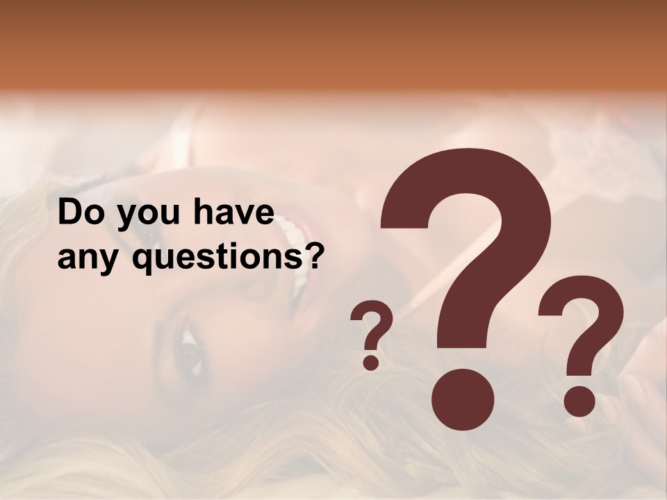 A Beautiful Woman Laying On Top Of A Bed PowerPoint Template