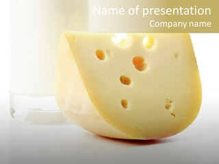 Dairy Produce Foodstuffs. Shot In A Studio. PowerPoint Template