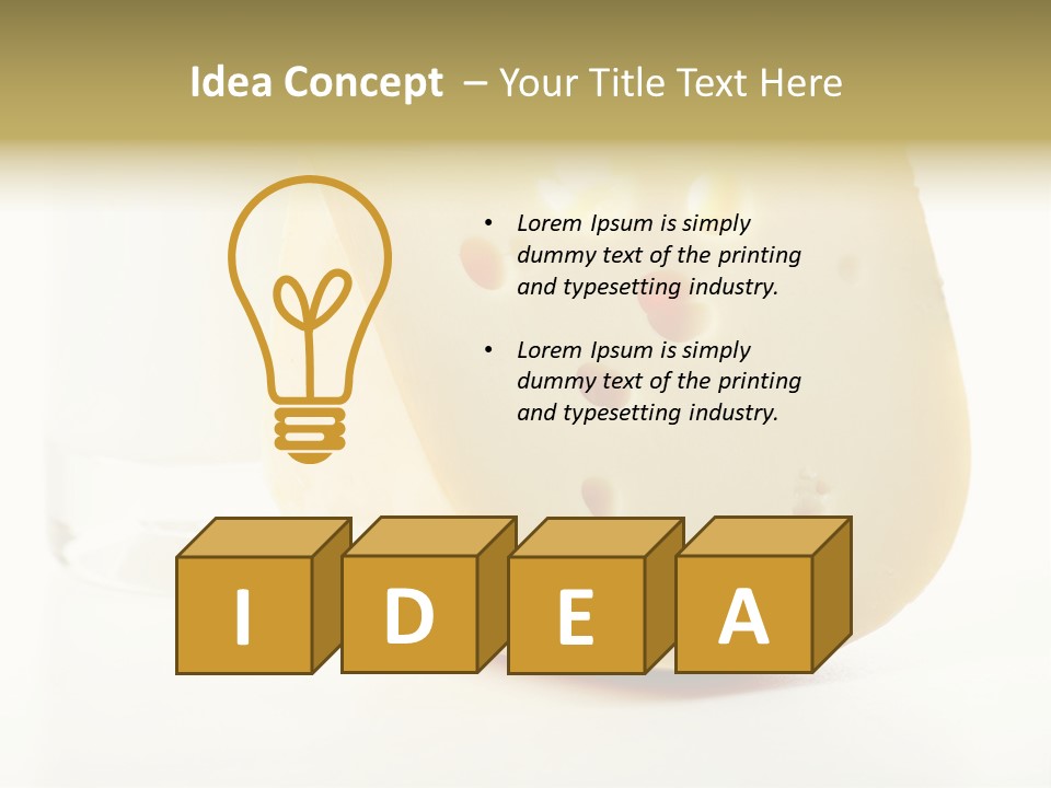 Dairy Produce Foodstuffs. Shot In A Studio. PowerPoint Template