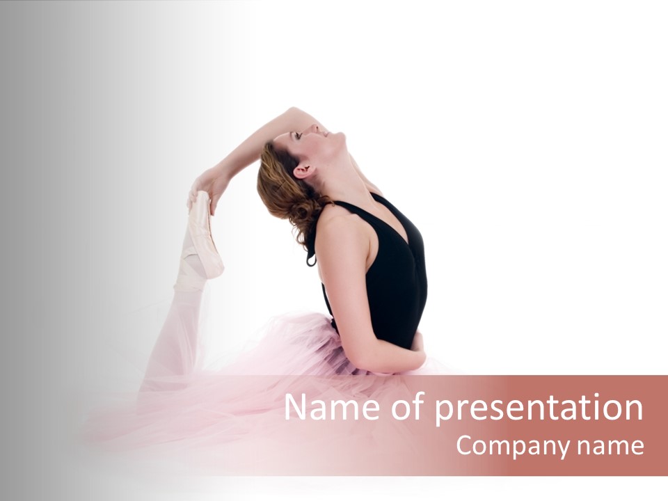 High Key Portrait Of A Ballerina, Ballet Dancer. Studio Shoot PowerPoint Template