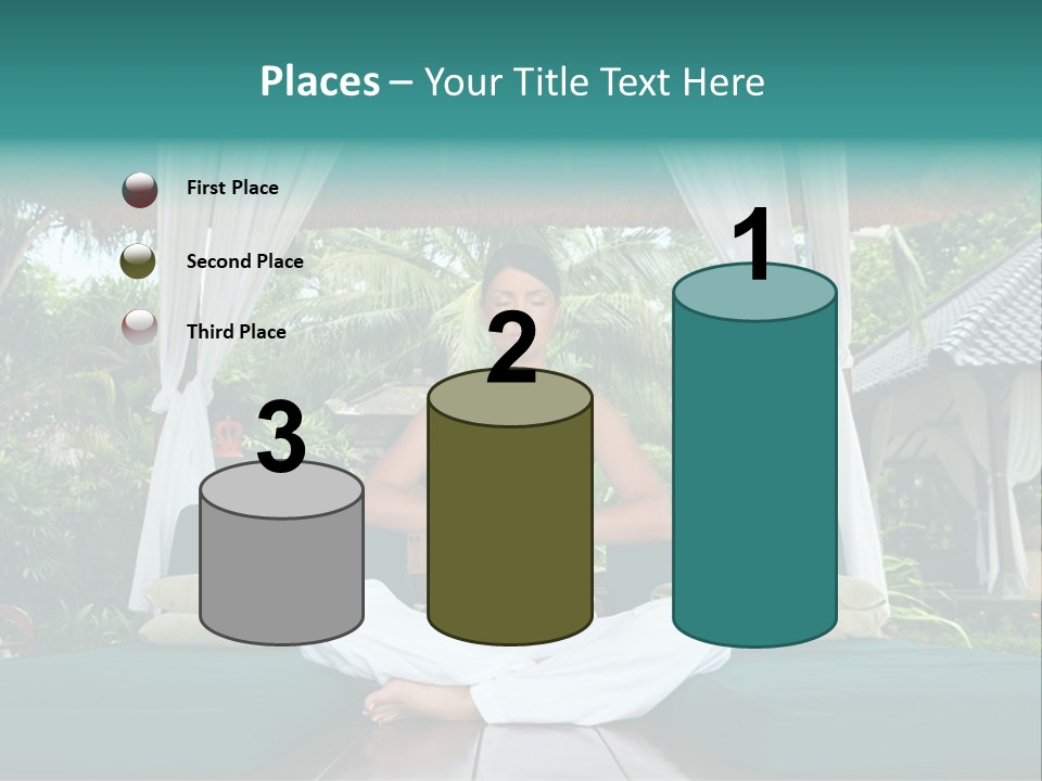 20-25 Years Woman Portrait During Yoga At Exotic Surrounding, Bali Indonesia PowerPoint Template