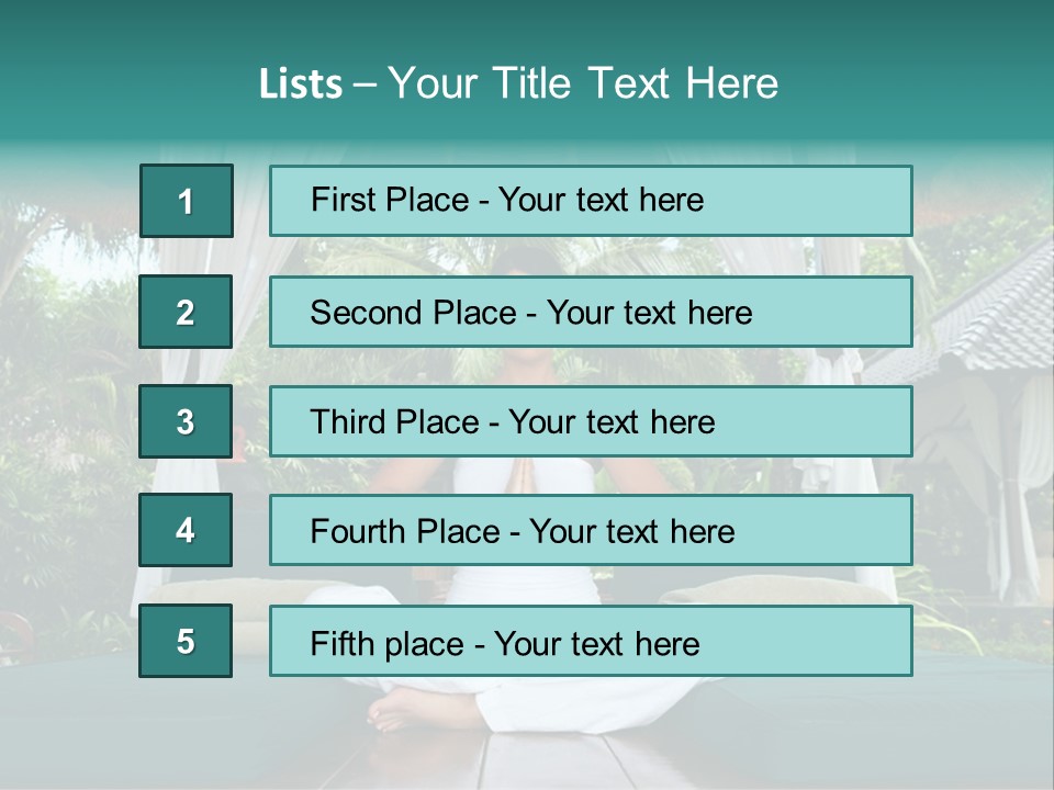 20-25 Years Woman Portrait During Yoga At Exotic Surrounding, Bali Indonesia PowerPoint Template