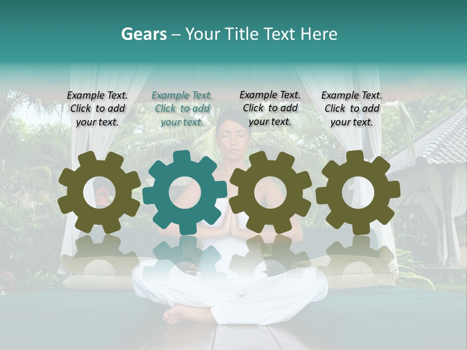 20-25 Years Woman Portrait During Yoga At Exotic Surrounding, Bali Indonesia PowerPoint Template