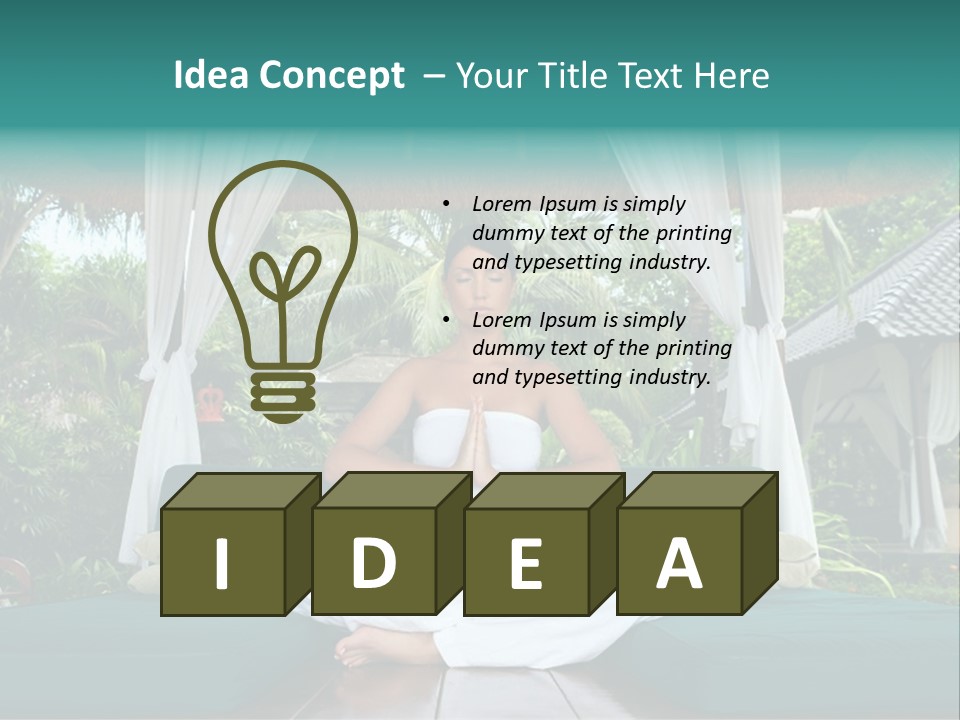 20-25 Years Woman Portrait During Yoga At Exotic Surrounding, Bali Indonesia PowerPoint Template