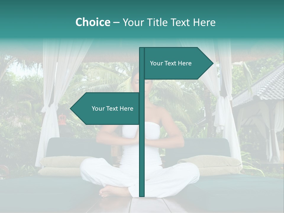 20-25 Years Woman Portrait During Yoga At Exotic Surrounding, Bali Indonesia PowerPoint Template