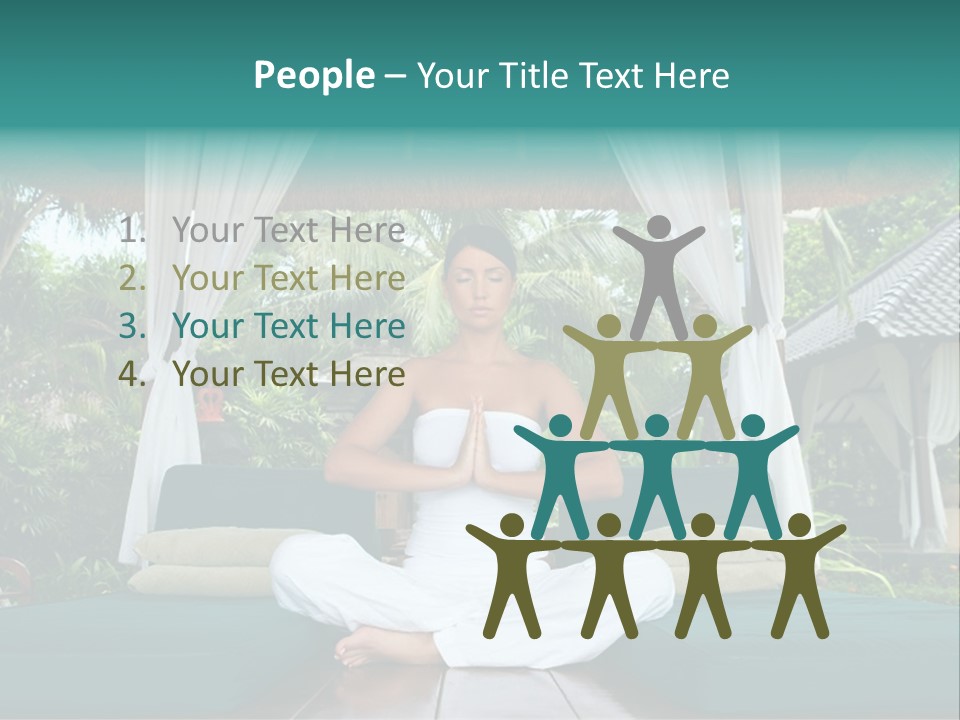 20-25 Years Woman Portrait During Yoga At Exotic Surrounding, Bali Indonesia PowerPoint Template