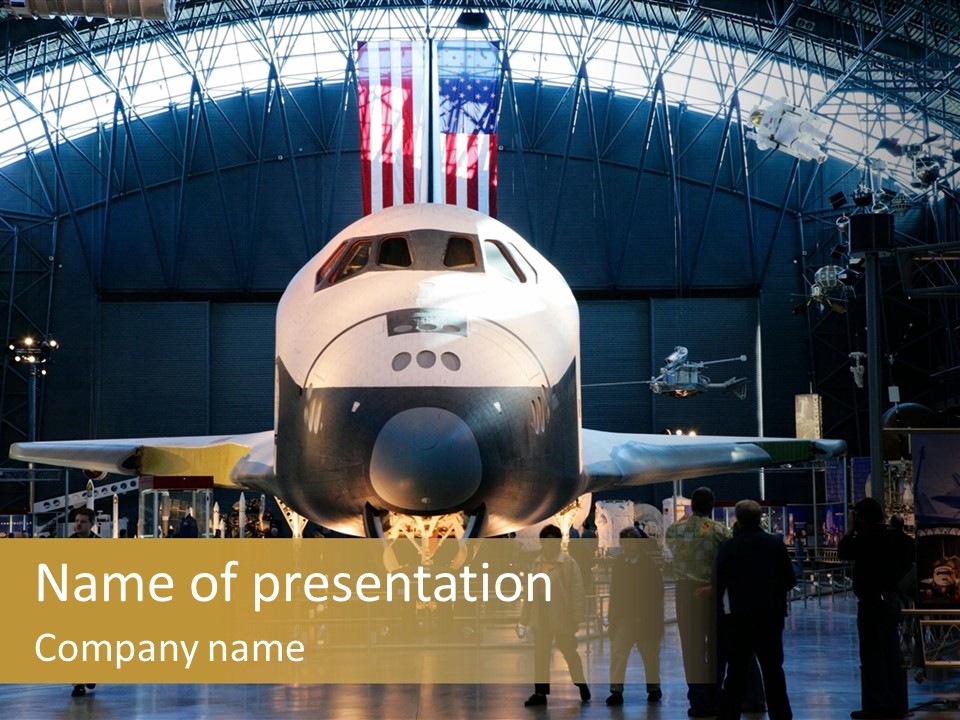 Editorial Use Only. Space Shuttle Enterprise At The National Air And Space Museum. PowerPoint Template