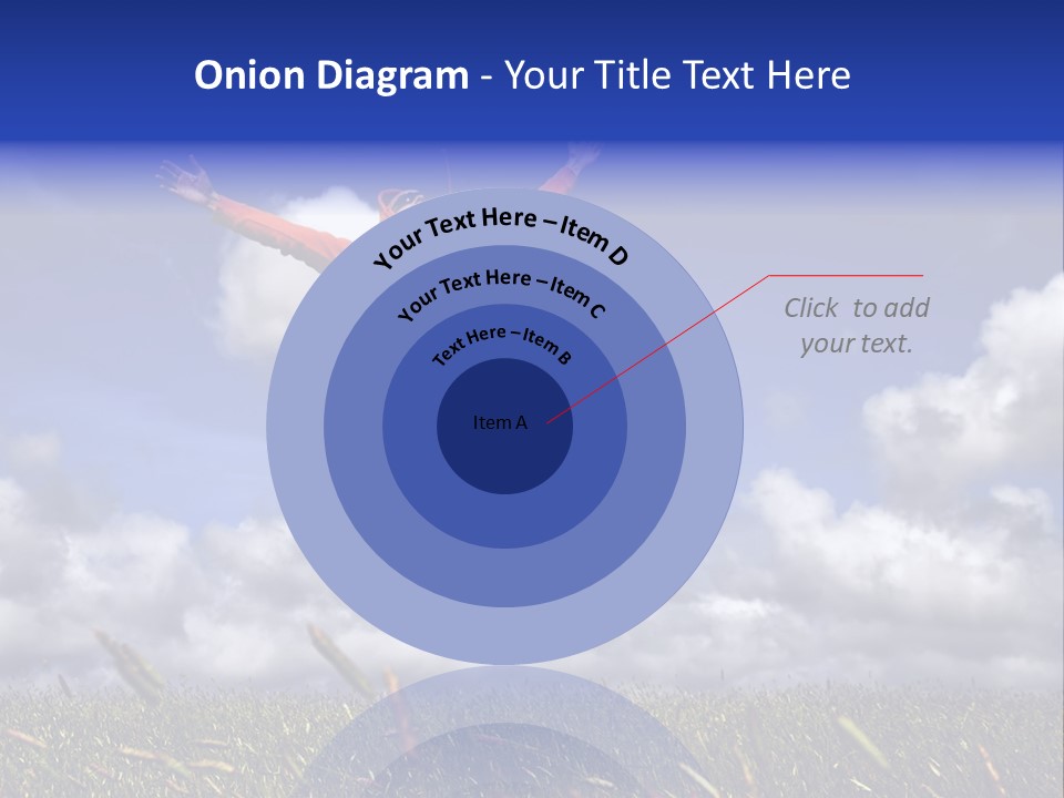 Man Jumping On A Green Meadow With A Beautiful Cloudy Sky PowerPoint Template