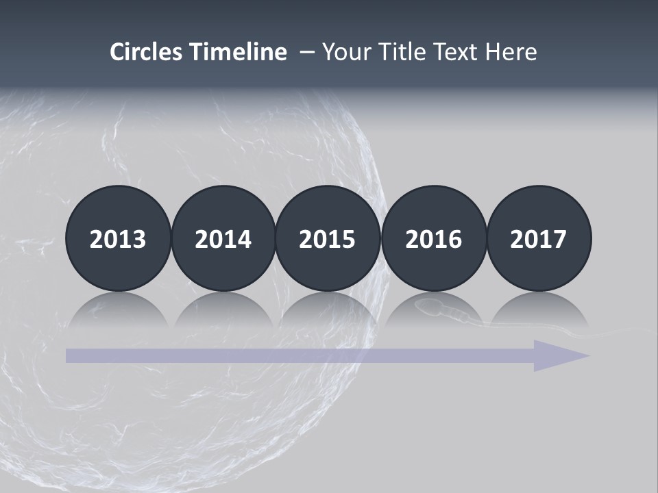 A Sperm Swimming Toward The Egg At A Microscopic Zoom Over Black PowerPoint Template