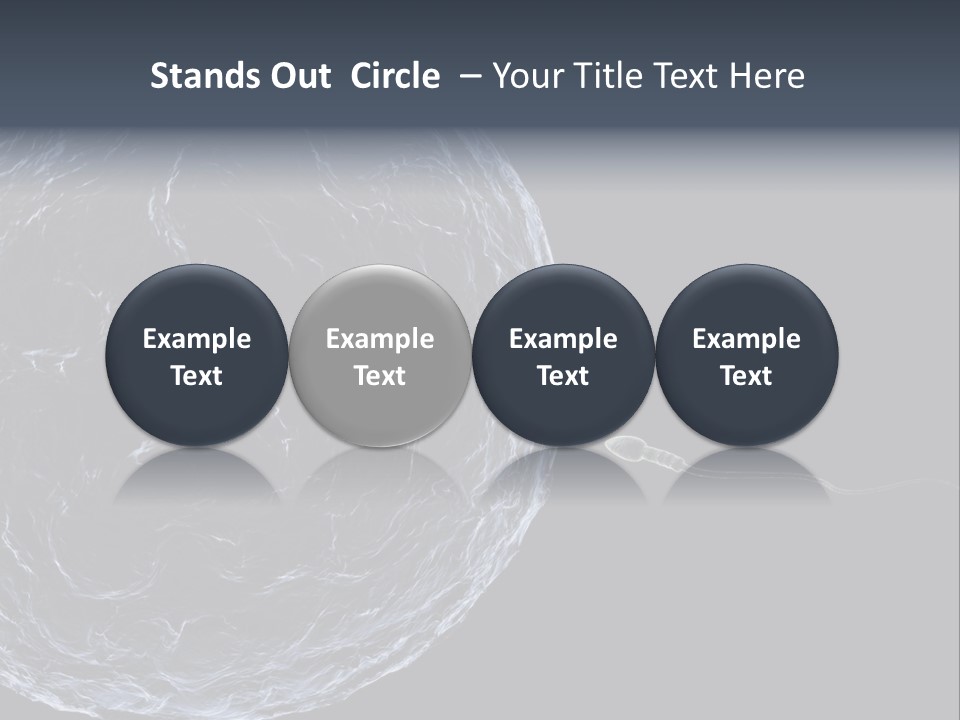 A Sperm Swimming Toward The Egg At A Microscopic Zoom Over Black PowerPoint Template