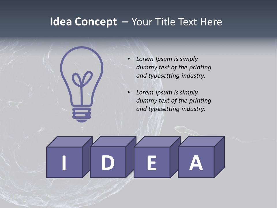 A Sperm Swimming Toward The Egg At A Microscopic Zoom Over Black PowerPoint Template